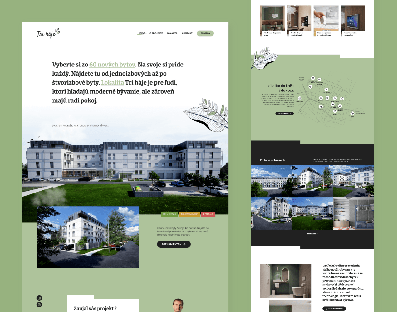 Web Tri háje – pohľady
