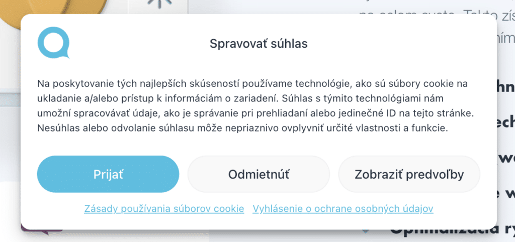 Čo sú cookies – ukážka cookies lišty