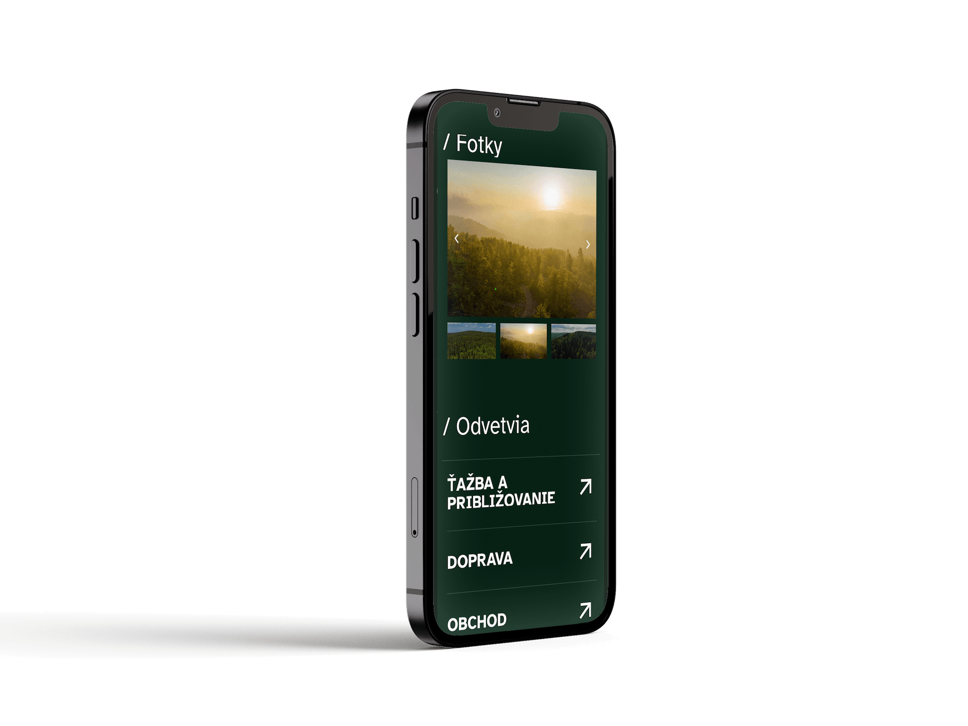 LES-WOOD – mobilný mockup